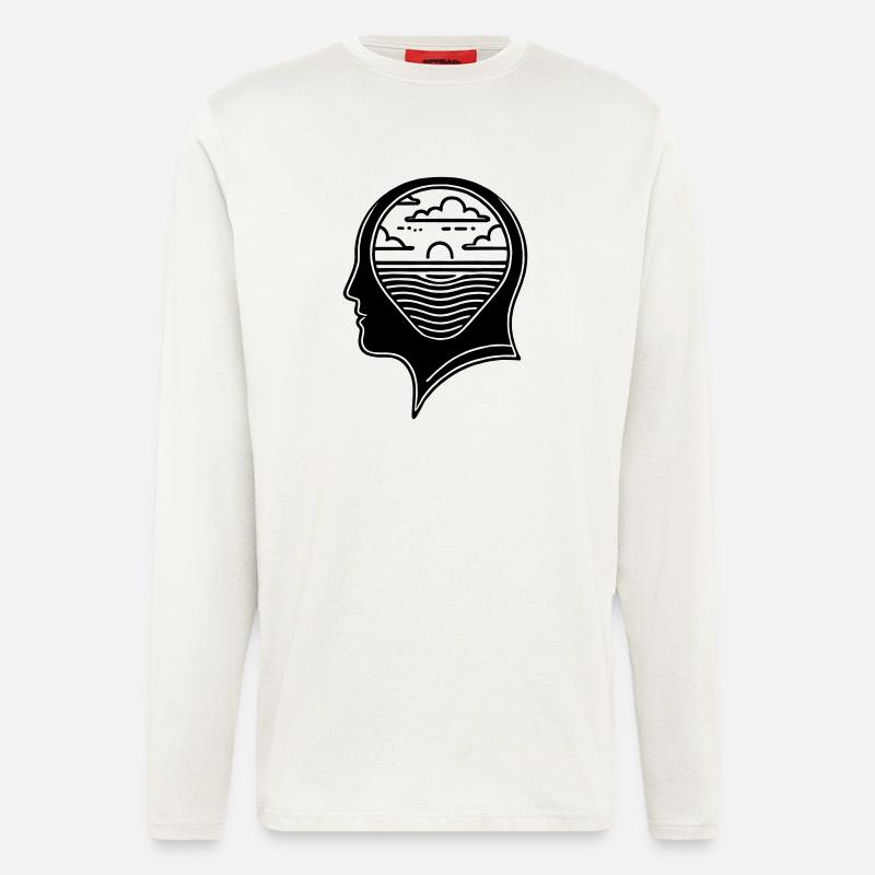 Inner Peace – Head with Sunset - Longsleeve - made by SPREAD  - OFF WHITE
