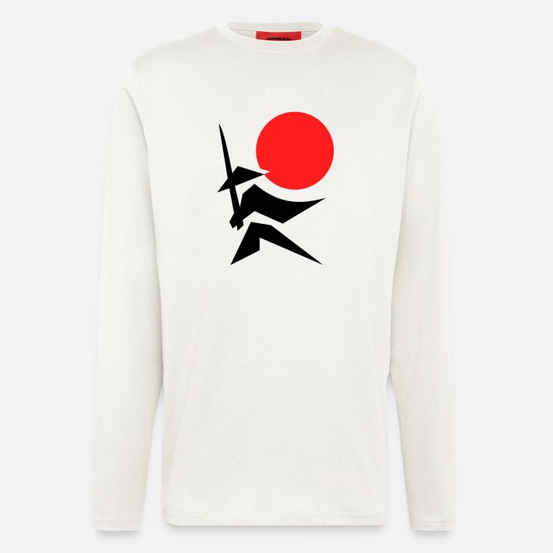 Abstract Image with Samurai Red Black - Longsleeve - made by SPREAD  - OFF WHITE