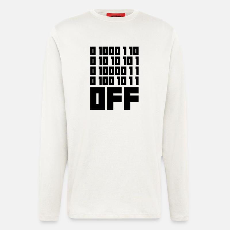 Binärcode F**k OFF – Nerd Humor & Geek Code - Langarmshirt - made by SPREAD - OFF WHITE