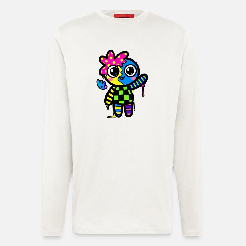 Split Face Rainbow Pop Art - Longsleeve - made by SPREAD  - OFF WHITE