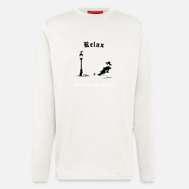 Relax - It's just the plague - Langarmshirt - made by SPREAD - OFF WHITE