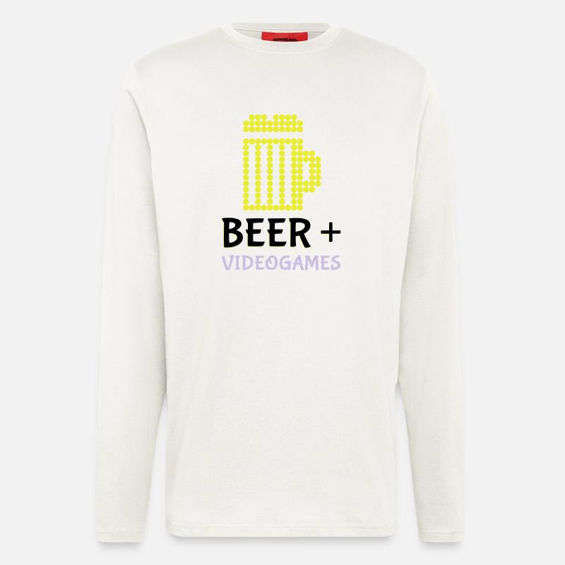 Pixel-Bier-Videospiele - Langarmshirt - made by SPREAD  - OFF WHITE