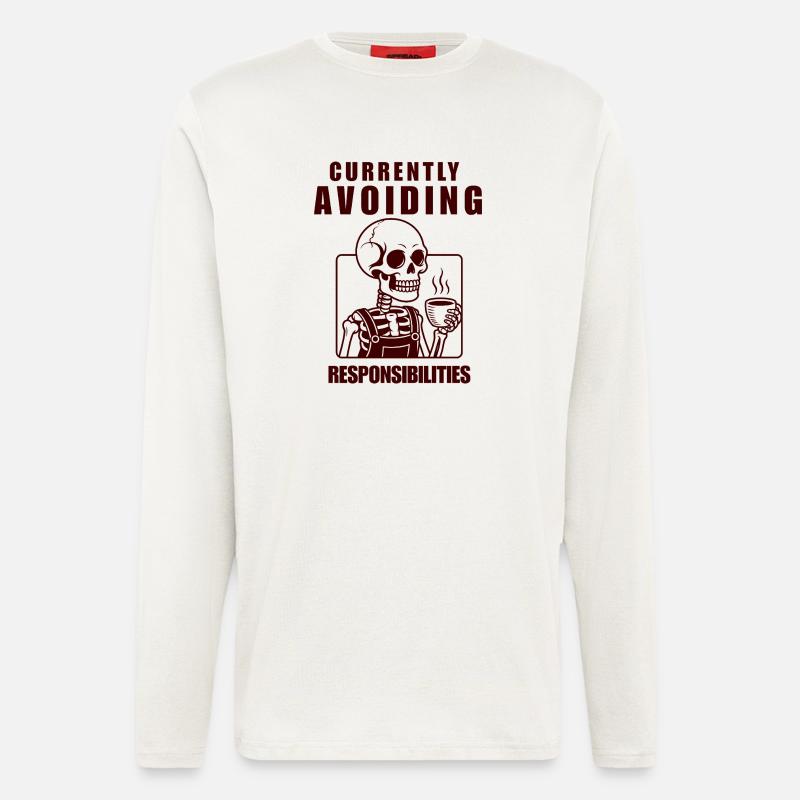 Skeleton Avoiding Responsibilities Design - Longsleeve - made by SPREAD  - OFF WHITE