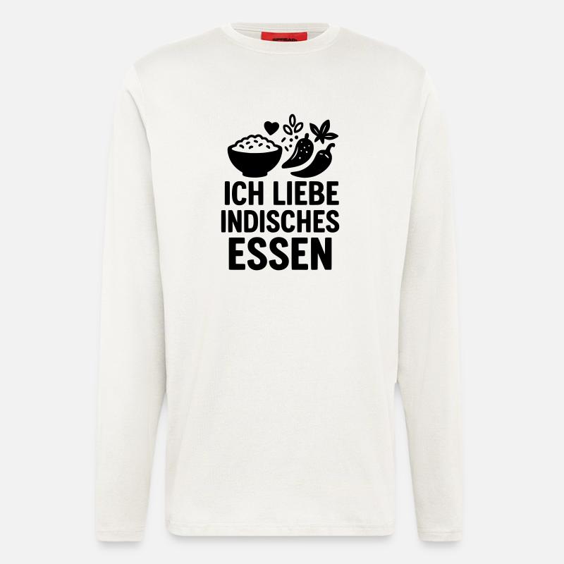 ich liebe indisches Essen - Langarmshirt - made by SPREAD  - OFF WHITE