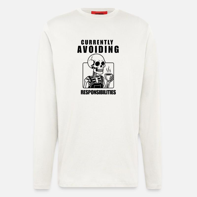 Currently Avoiding Responsibilities Skeleton - Langarmshirt - made by SPREAD  - OFF WHITE