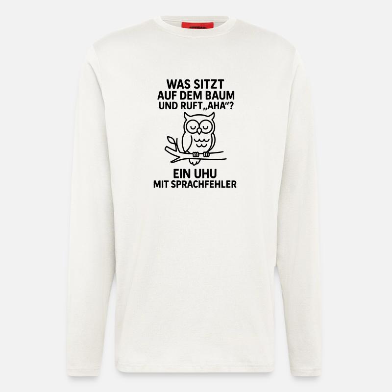 Eagle Owl Speech Error Joke - Longsleeve - made by SPREAD  - OFF WHITE