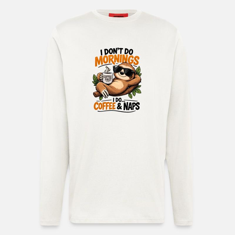 Sloth Coffee First Morning Vibes - Longsleeve - made by SPREAD  - OFF WHITE