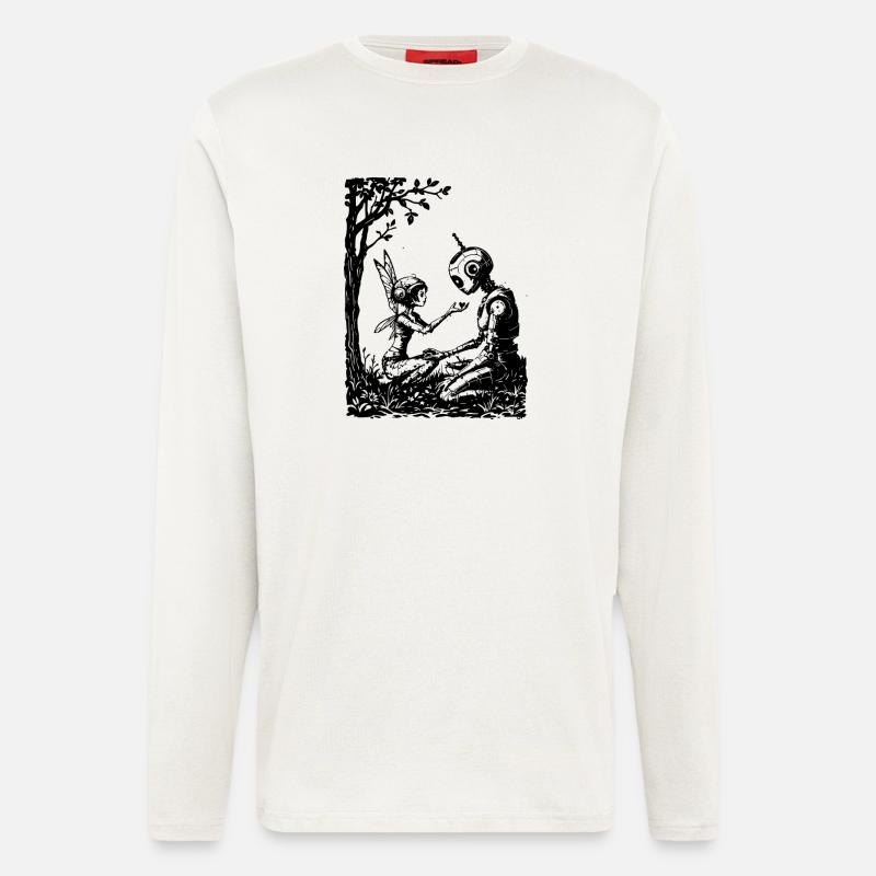 Fee repariert einen Roboter - Langarmshirt - made by SPREAD  - OFF WHITE