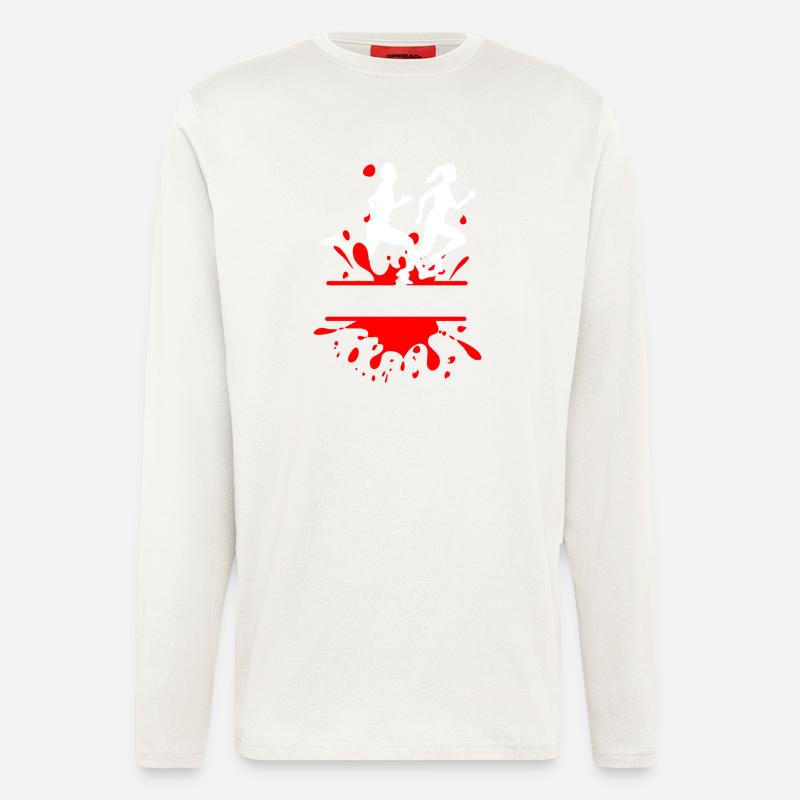 Mud Run Duo – Individuelles Splash-Design - Langarmshirt - made by SPREAD - OFF WHITE