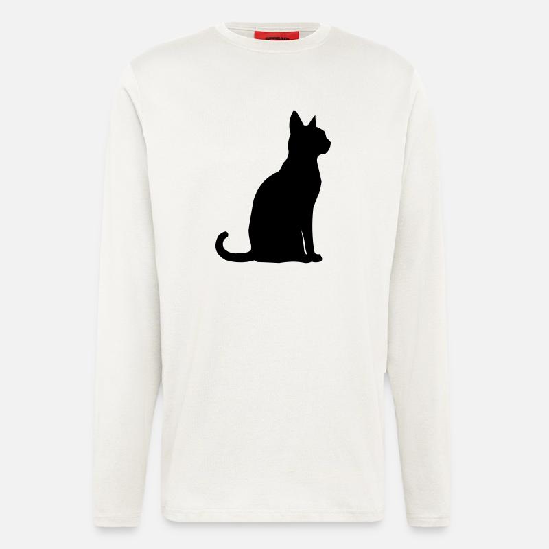 Katze Tier - Langarmshirt - made by SPREAD - OFF WHITE