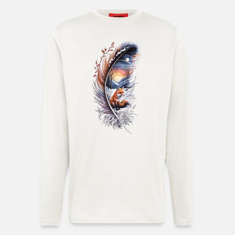 Fuchs im Schnee – Waldliebe - Langarmshirt - made by SPREAD  - OFF WHITE