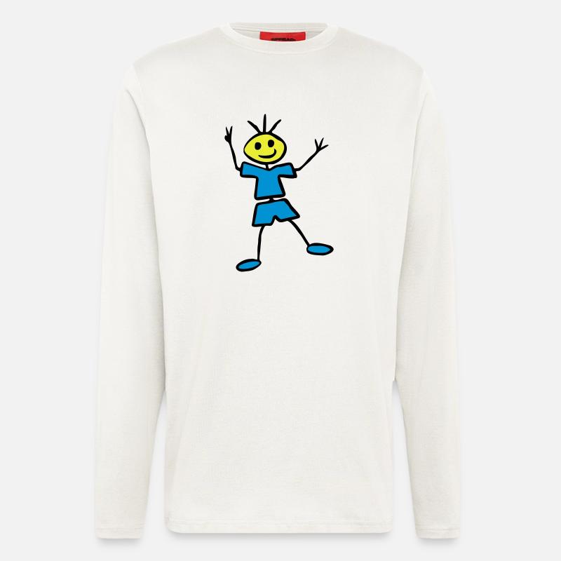Strichmännchen - Langarmshirt - made by SPREAD  - OFF WHITE