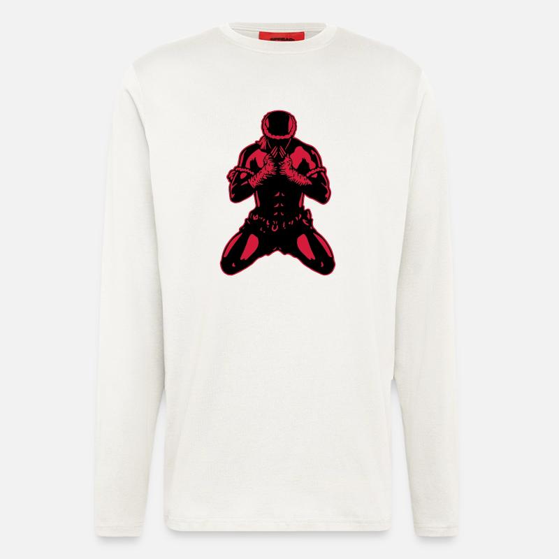 muay_thai_fighter04b - Langarmshirt - made by SPREAD  - OFF WHITE
