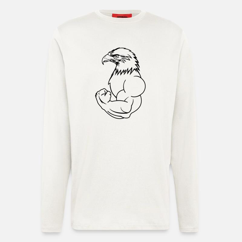 bodybuilding_eagle_01 - Langarmshirt - made by SPREAD  - OFF WHITE