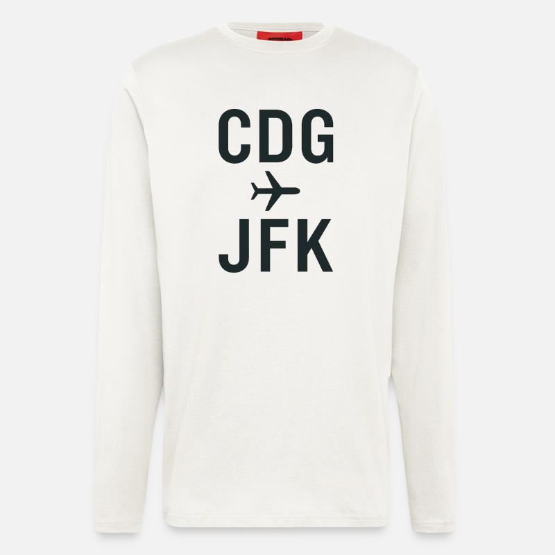 CDG JFK - Langarmshirt - made by SPREAD  - OFF WHITE
