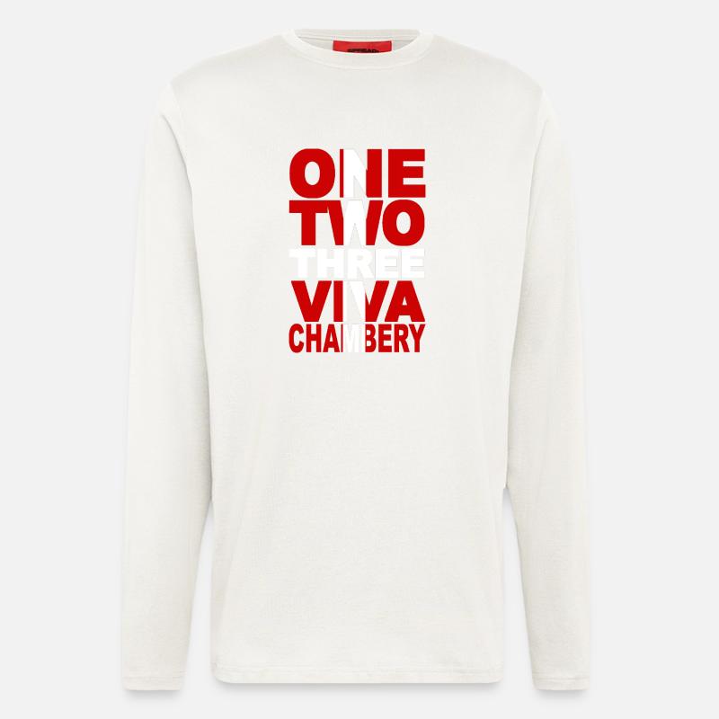 ONE TWO THREE VIVA CHAMBERY ! - Manches longues bio décontracté fabriqué en UE - OFF WHITE