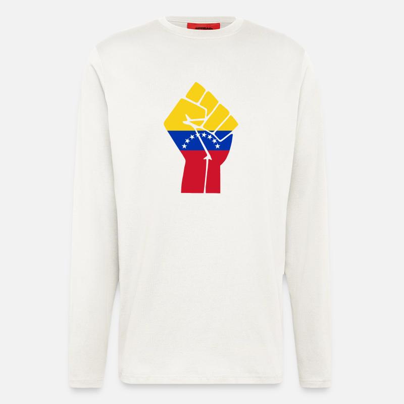 Venezuela Faustflagge - Langarmshirt - made by SPREAD  - OFF WHITE