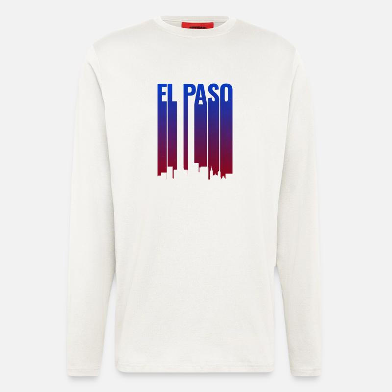 El Paso Skyline Gradient - Longsleeve - made by SPREAD  - OFF WHITE