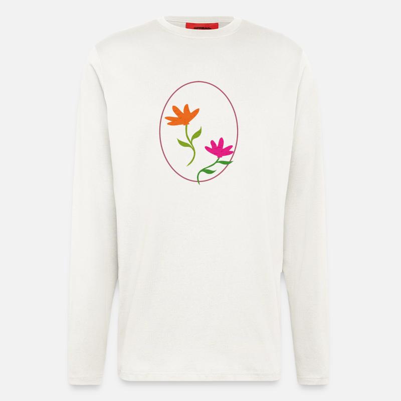 Easter egg with two flowers - Longsleeve - made by SPREAD  - OFF WHITE