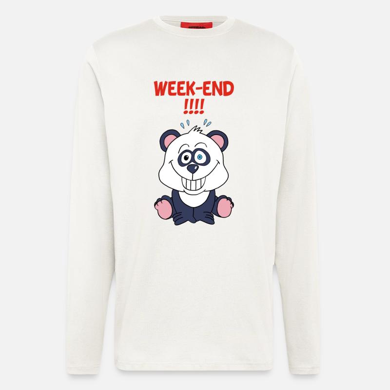 Panda am Wochenende - Langarmshirt - made by SPREAD  - OFF WHITE