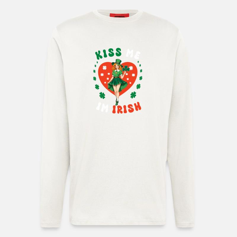 Küss mich, ich bin Irin - Langarmshirt - made by SPREAD  - OFF WHITE