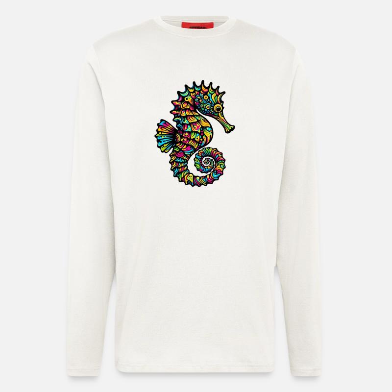 Seepferdchen - Langarmshirt - made by SPREAD  - OFF WHITE