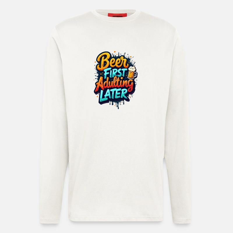 ERST BIER, DANN ERWACHSEN WERDEN - Langarmshirt - made by SPREAD  - OFF WHITE