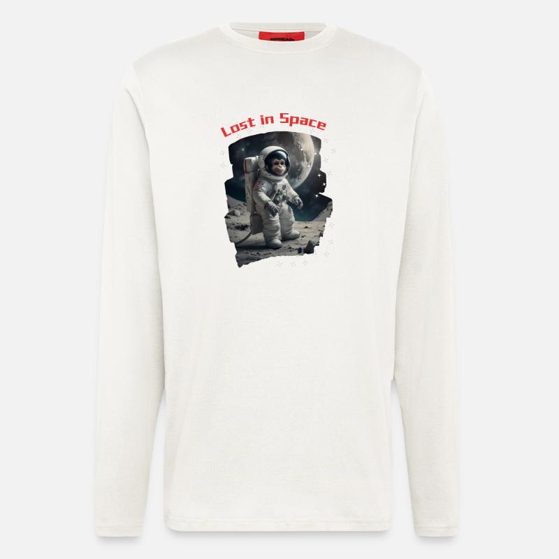 Lost in Space - Affe als Astronaut - Langarmshirt - made by SPREAD  - OFF WHITE