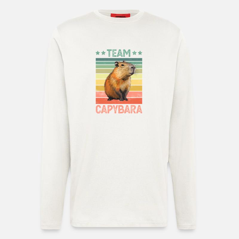 Capybara Wasserschwein - Langarmshirt - made by SPREAD  - OFF WHITE