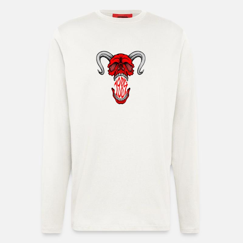 "HELLSKULL – Dämonisches Gebrüll" - Langarmshirt - made by SPREAD  - OFF WHITE
