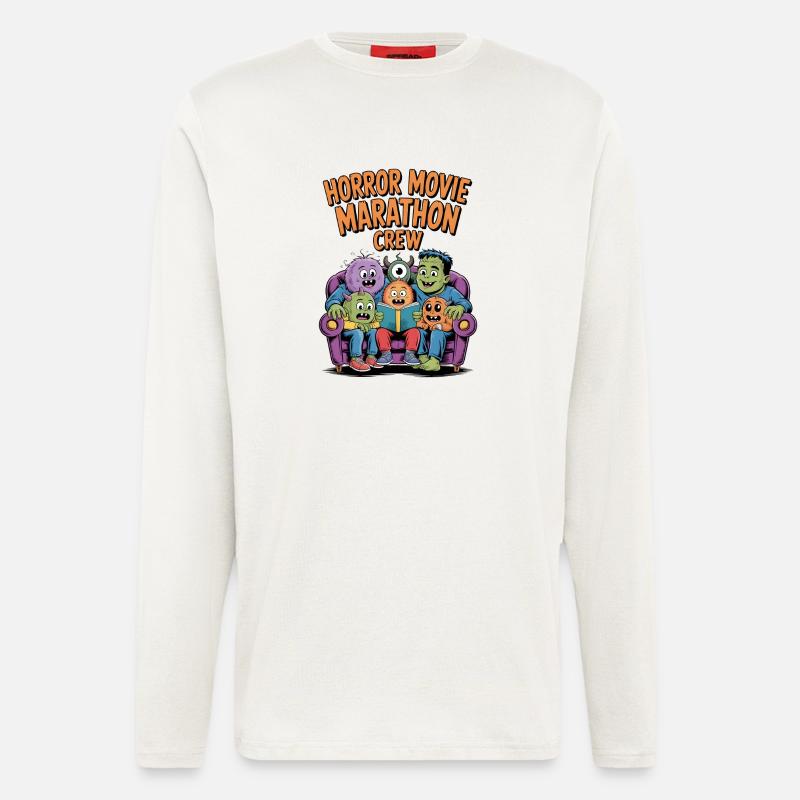 Die Crew eines Horrorfilm-Marathons - Langarmshirt - made by SPREAD - OFF WHITE