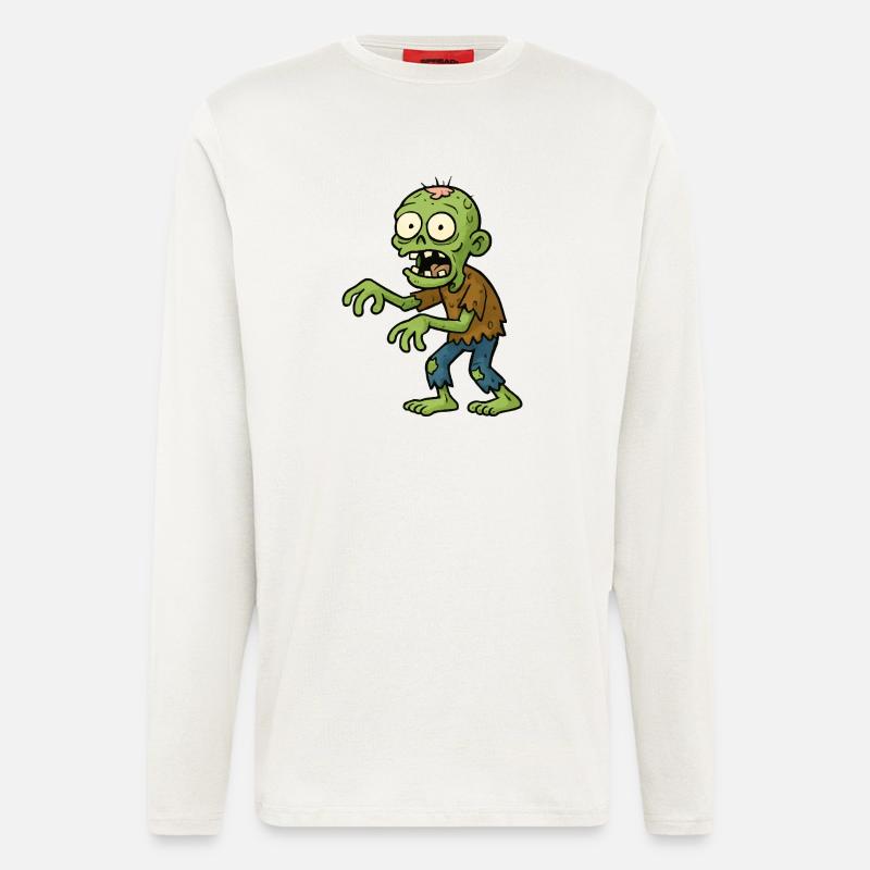 Gruseliger Comic Zombie - Langarmshirt - made by SPREAD  - OFF WHITE