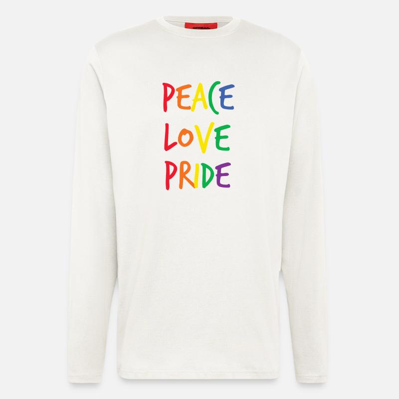 Regenbogen Peace Love Pride - Langarmshirt - made by SPREAD  - OFF WHITE