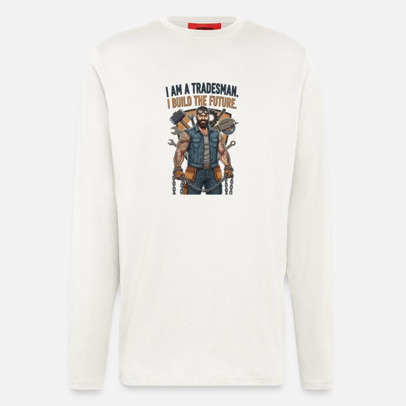 Stolzer Handwerker Handwerks Beruf Geschenk - Langarmshirt - made by SPREAD  - OFF WHITE