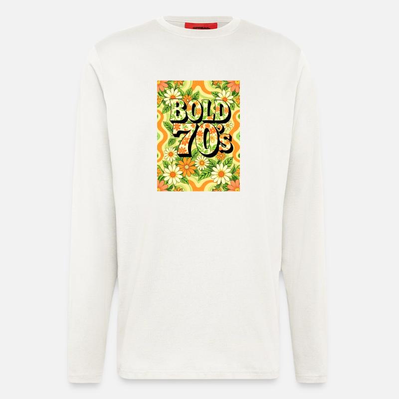 Bold 70s Text Surrounded by Flowers - Longsleeve - made by SPREAD  - OFF WHITE