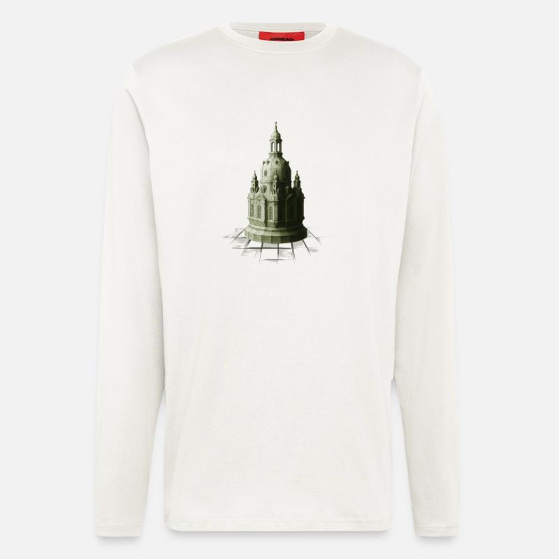 Low Poly Schach Dame Frauenkirche - Langarmshirt - made by SPREAD  - OFF WHITE