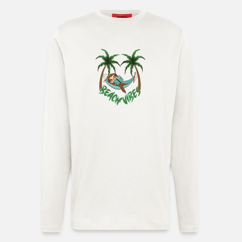 Hot to relax sloth beach - Langarmshirt - made by SPREAD  - OFF WHITE