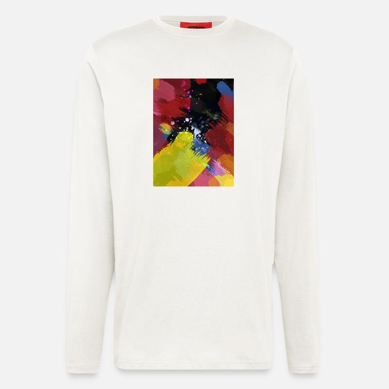 Farbexplosion Abstrakte Farbflächen - Langarmshirt - made by SPREAD  - OFF WHITE