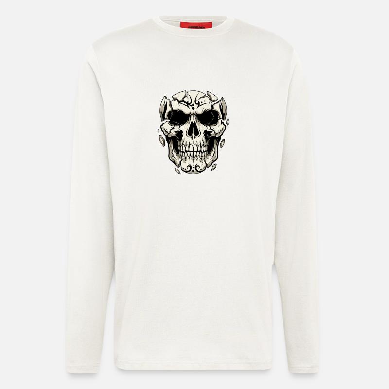 Splintering Skull – Gothic Graphics - Longsleeve - made by SPREAD  - OFF WHITE