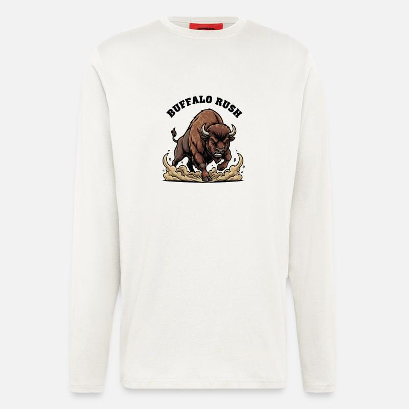 Buffalo Rush Wild Buffalo Force - Langarmshirt - made by SPREAD  - OFF WHITE