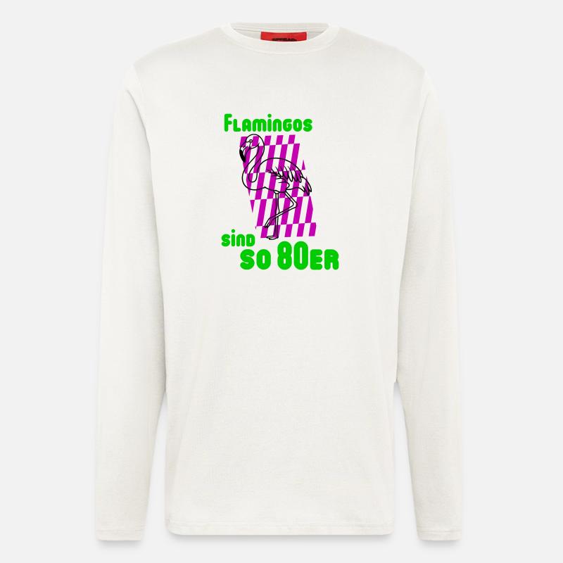 Flamingos 80er - Langarmshirt - made by SPREAD  - OFF WHITE