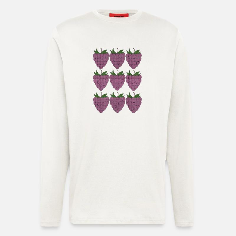 raspberry pattern textile - Longsleeve - made by SPREAD  - OFF WHITE