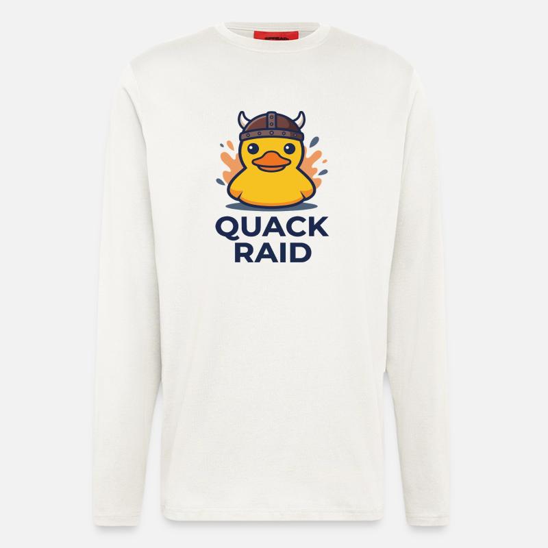 Wikinger-Ente: Quack-Überfall - Langarmshirt - made by SPREAD  - OFF WHITE