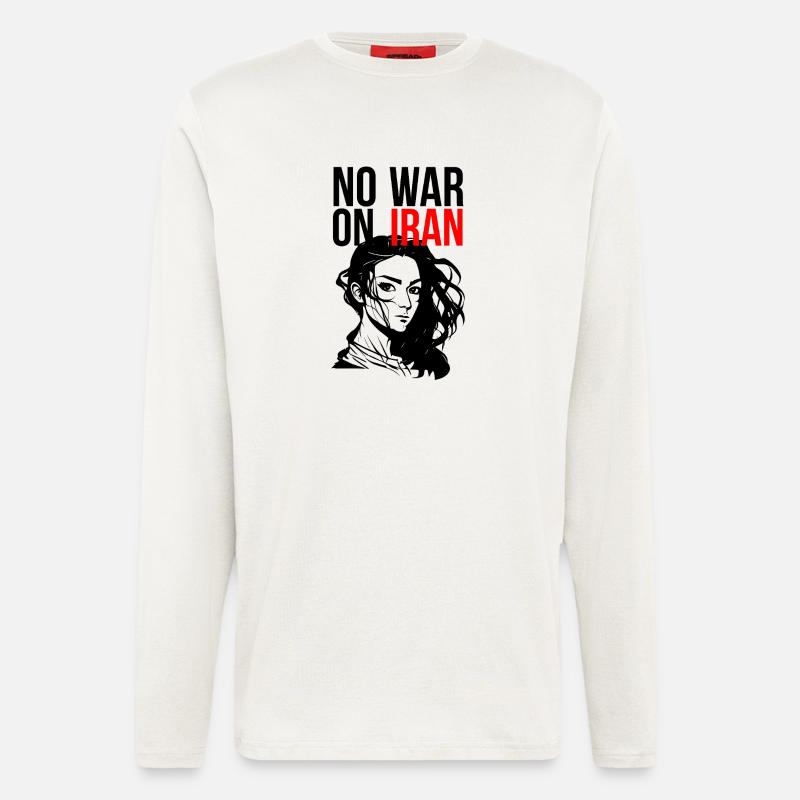 No War On Iran - Langarmshirt - made by SPREAD  - OFF WHITE