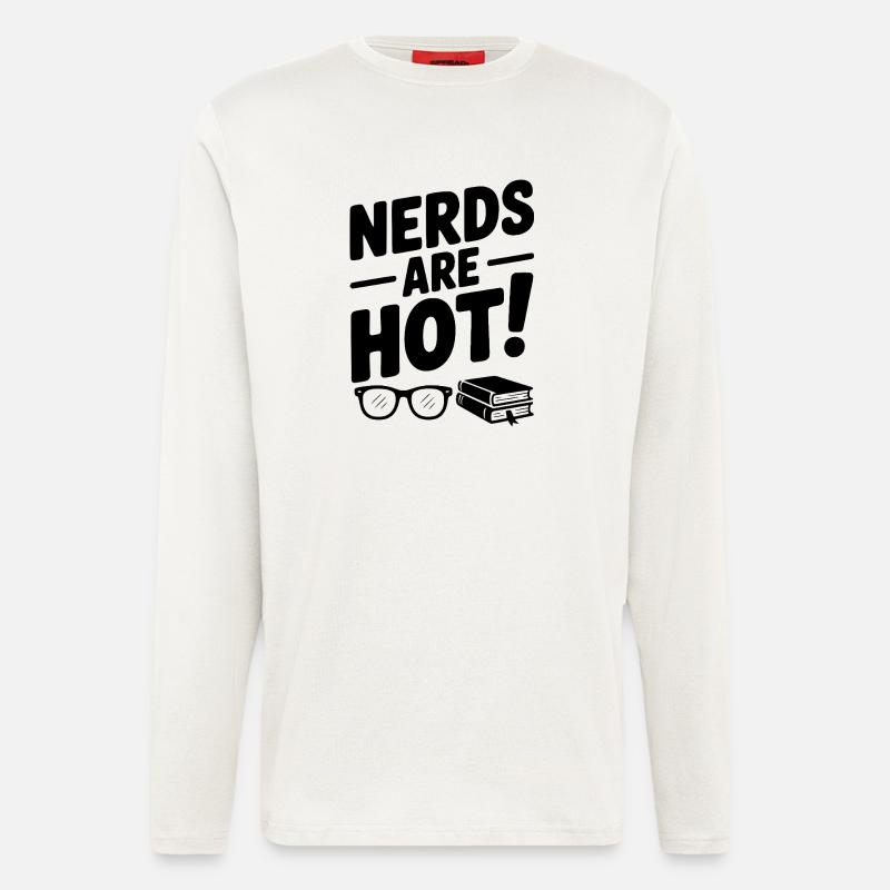 Les nerds sont chauds ! - Manches longues bio décontracté fabriqué en UE - OFF WHITE