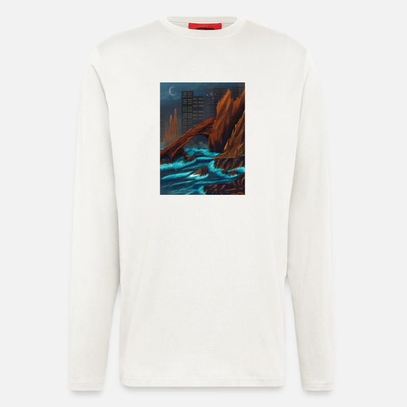 Roca Marina Nocturna - Langarmshirt - made by SPREAD - OFF WHITE