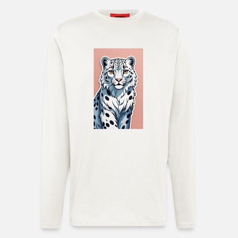 Snow Leopard | Leopard | Predator - Longsleeve - made by SPREAD  - OFF WHITE