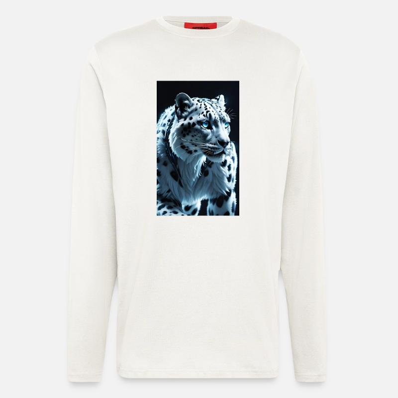 Snow Leopard | Leopard | Predator - Longsleeve - made by SPREAD  - OFF WHITE