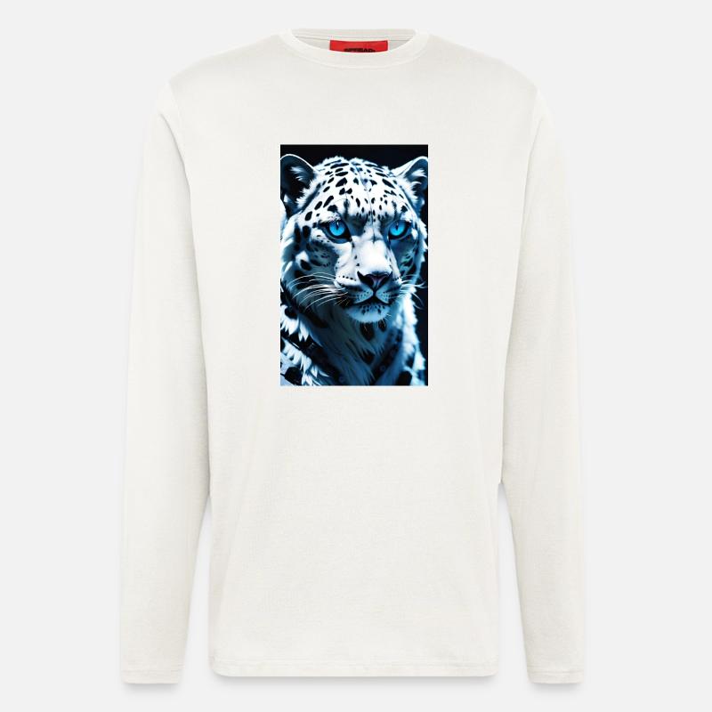 Schneeleopard | Leopard | Raubtier - Langarmshirt - made by SPREAD  - OFF WHITE