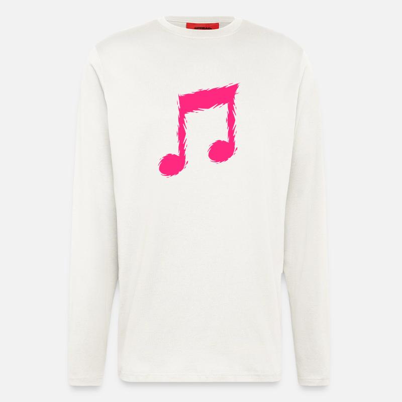 Musiknote Musik Design Sänger - Langarmshirt - made by SPREAD  - OFF WHITE